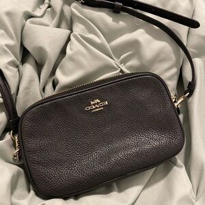 Coach Pebbled Black Leather Crossbody Bag
